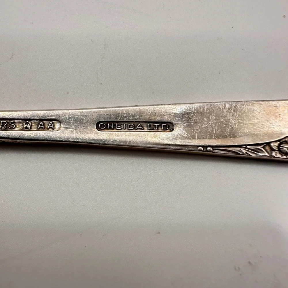 Wm A Rogers Oneida Silverplate Teaspoon Gardenia BRITTANY ROSE Vintage AA